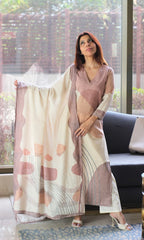 Beige kurta set for women