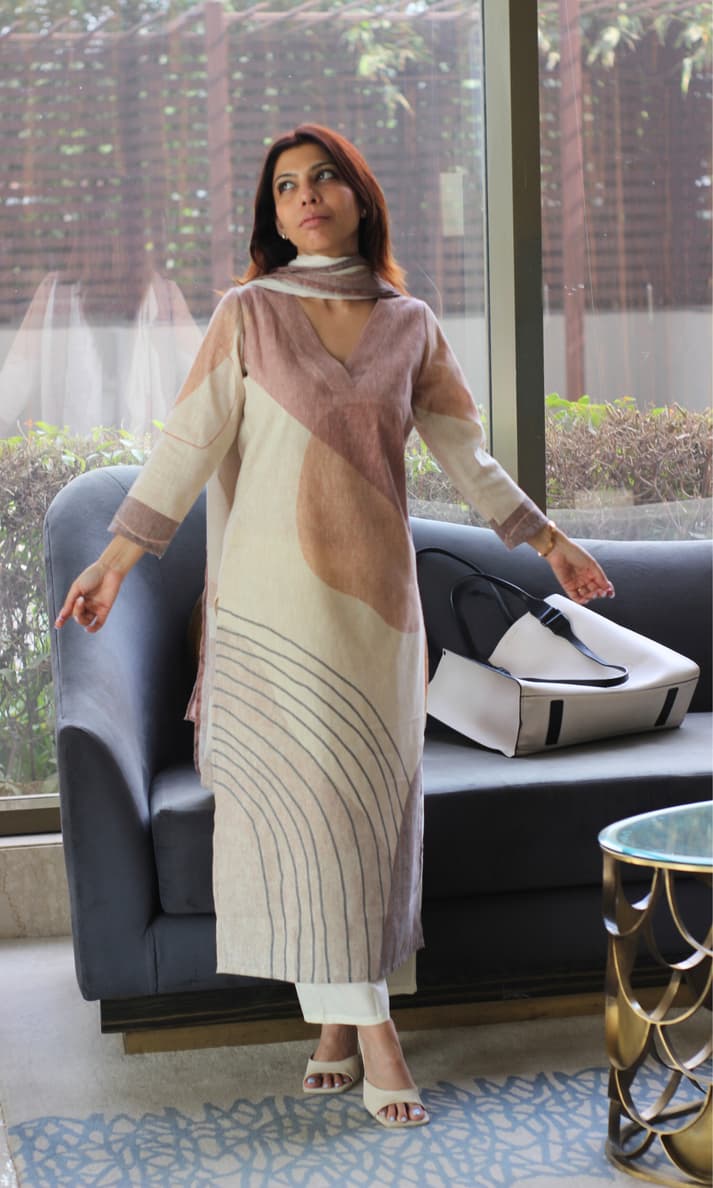 Printed kurta with cotton pants