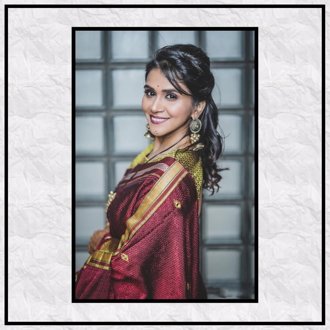 maroon Diwali saree