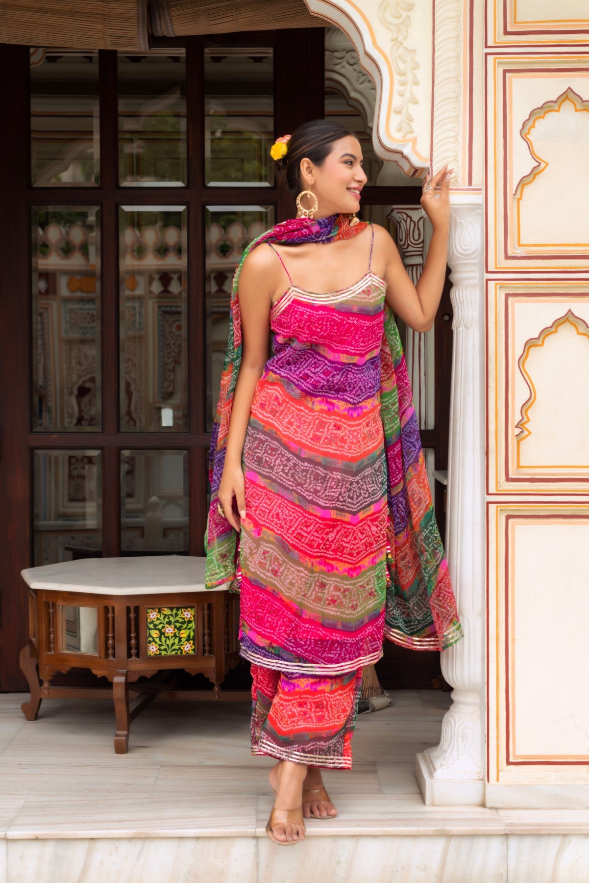Multicolor georgette suit