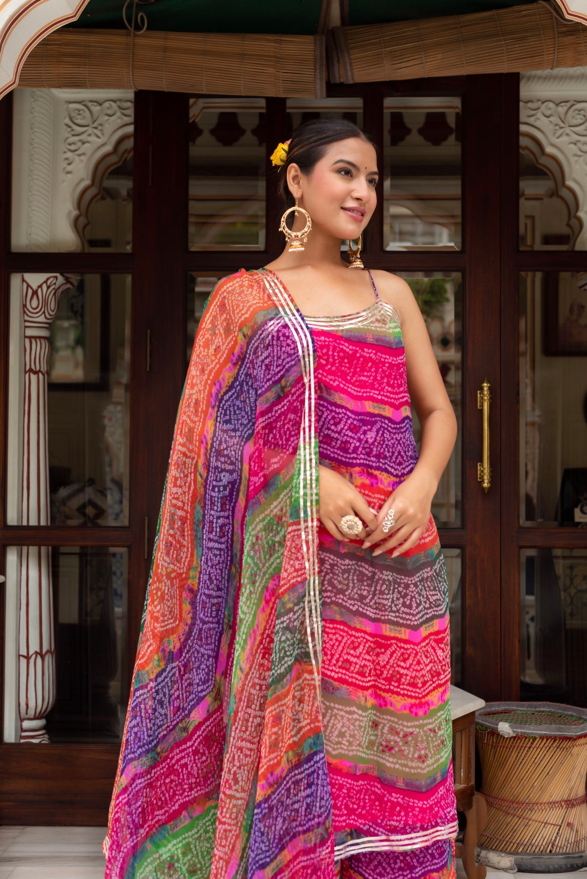 Georgette kurta pant dupatta set