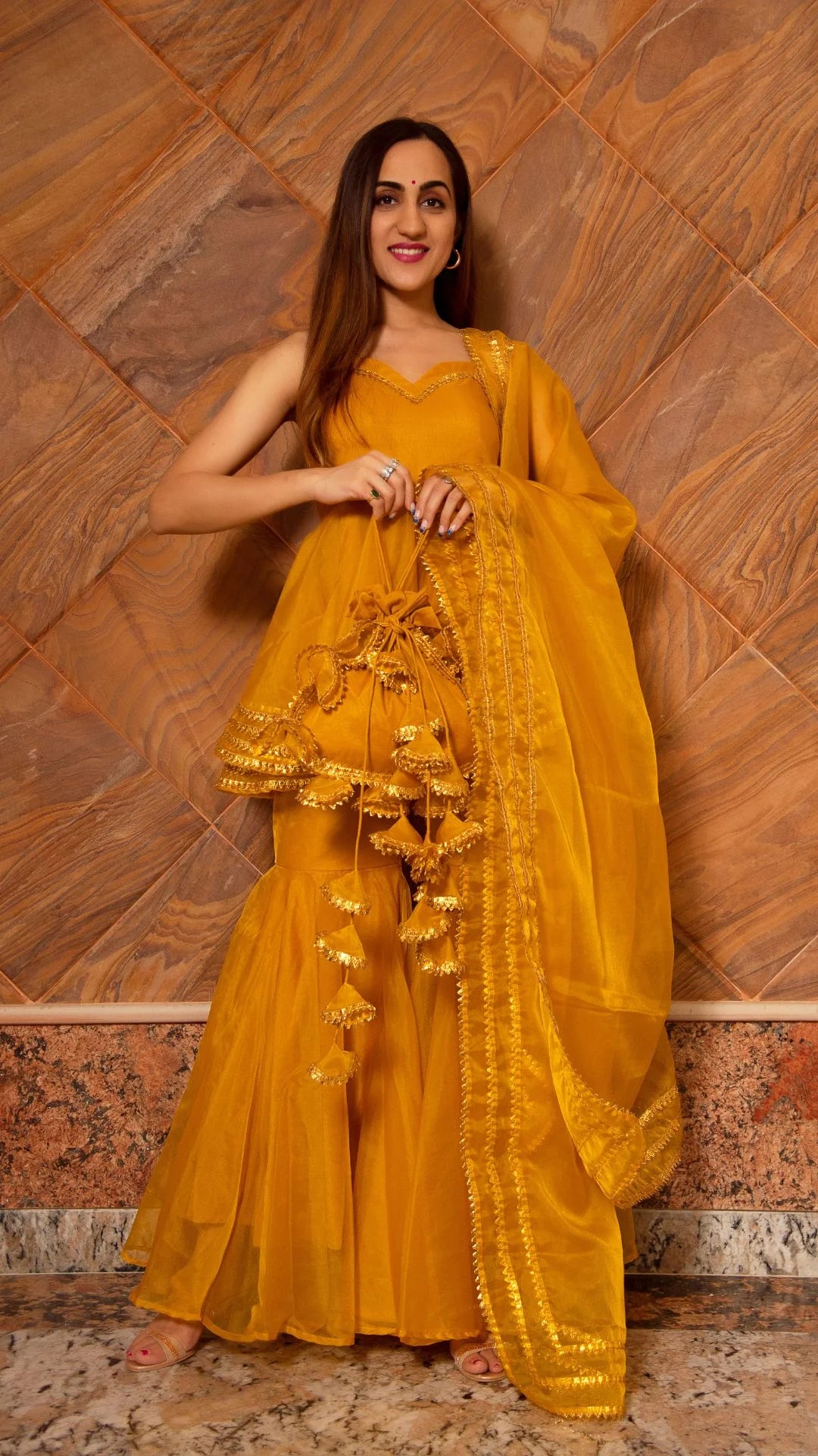 flowy dupatta sharara set