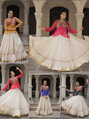 Women’s Navratri Kora Cotton Lehenga Choli Set