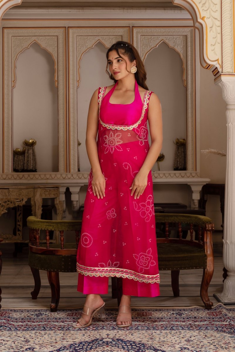 Stitched Bandhej kurta