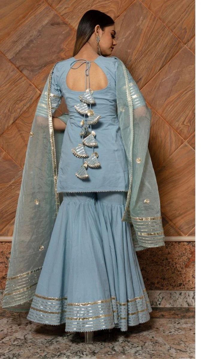 women’s cotton sharara suit
