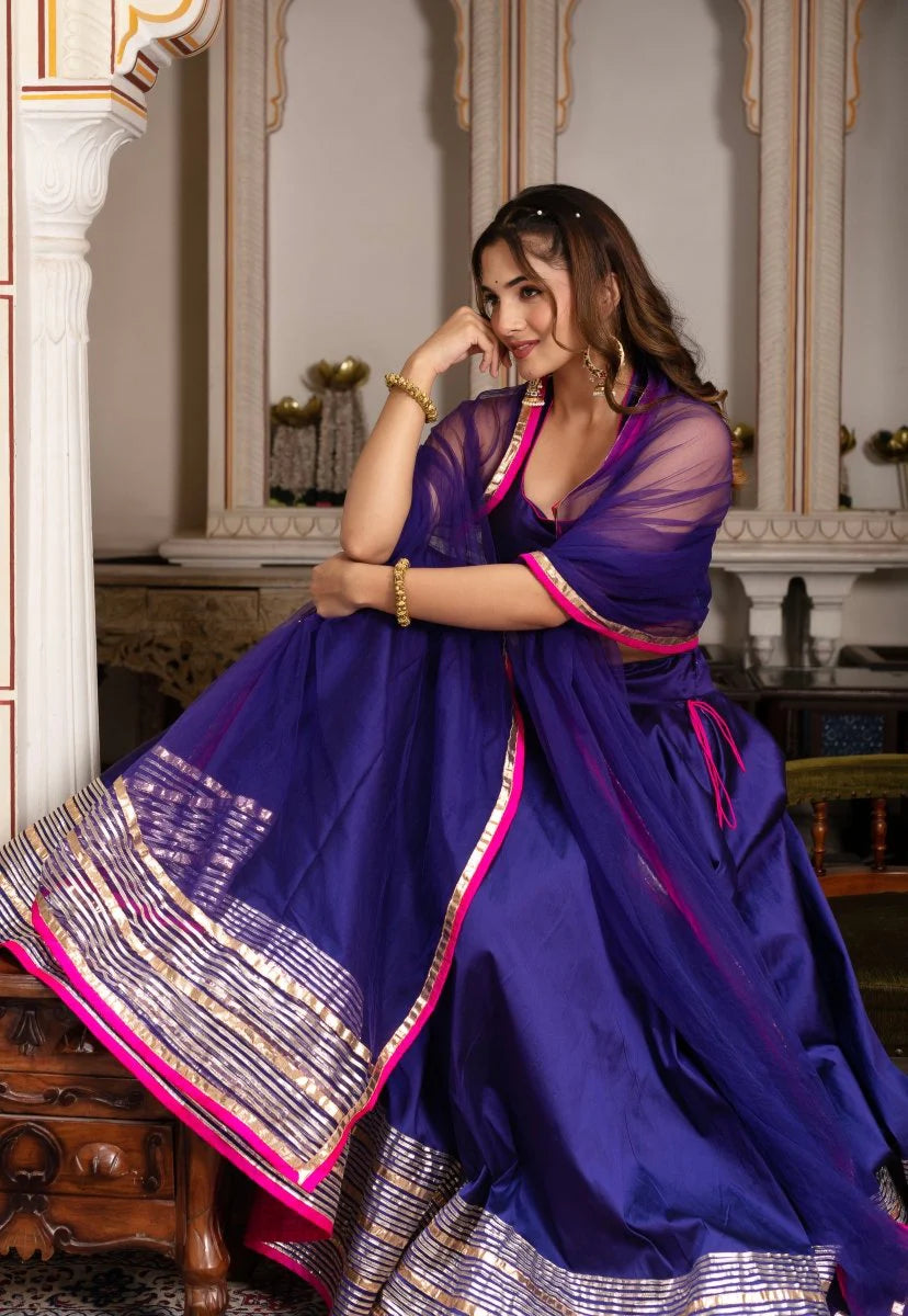 Purple silk lehenga
