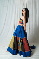 royal blue lehenga style skirt