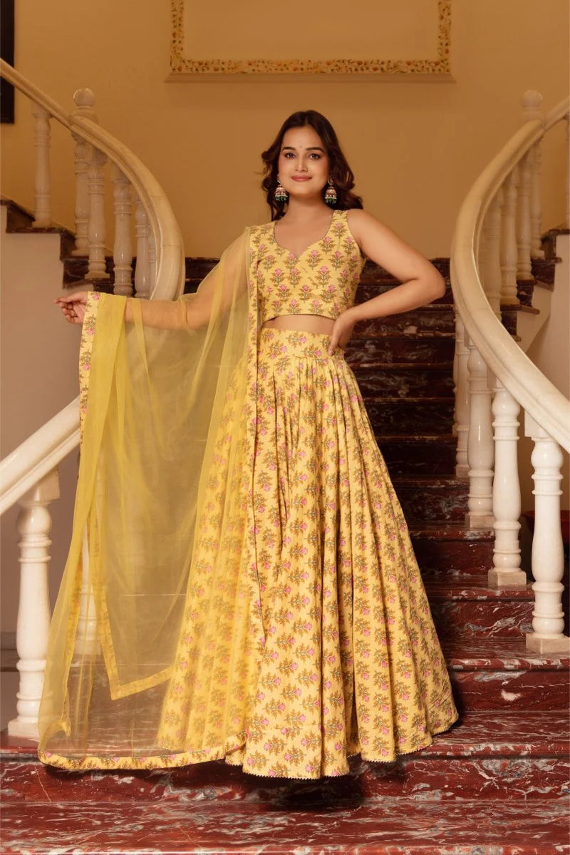 yellow lehenga set