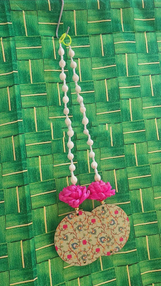 Wooden Cutout Floral Print Hanging - 1.5ft