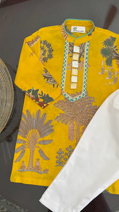 Sunshine Yellow Kurta Pyjama set – By Reet Lifestyle