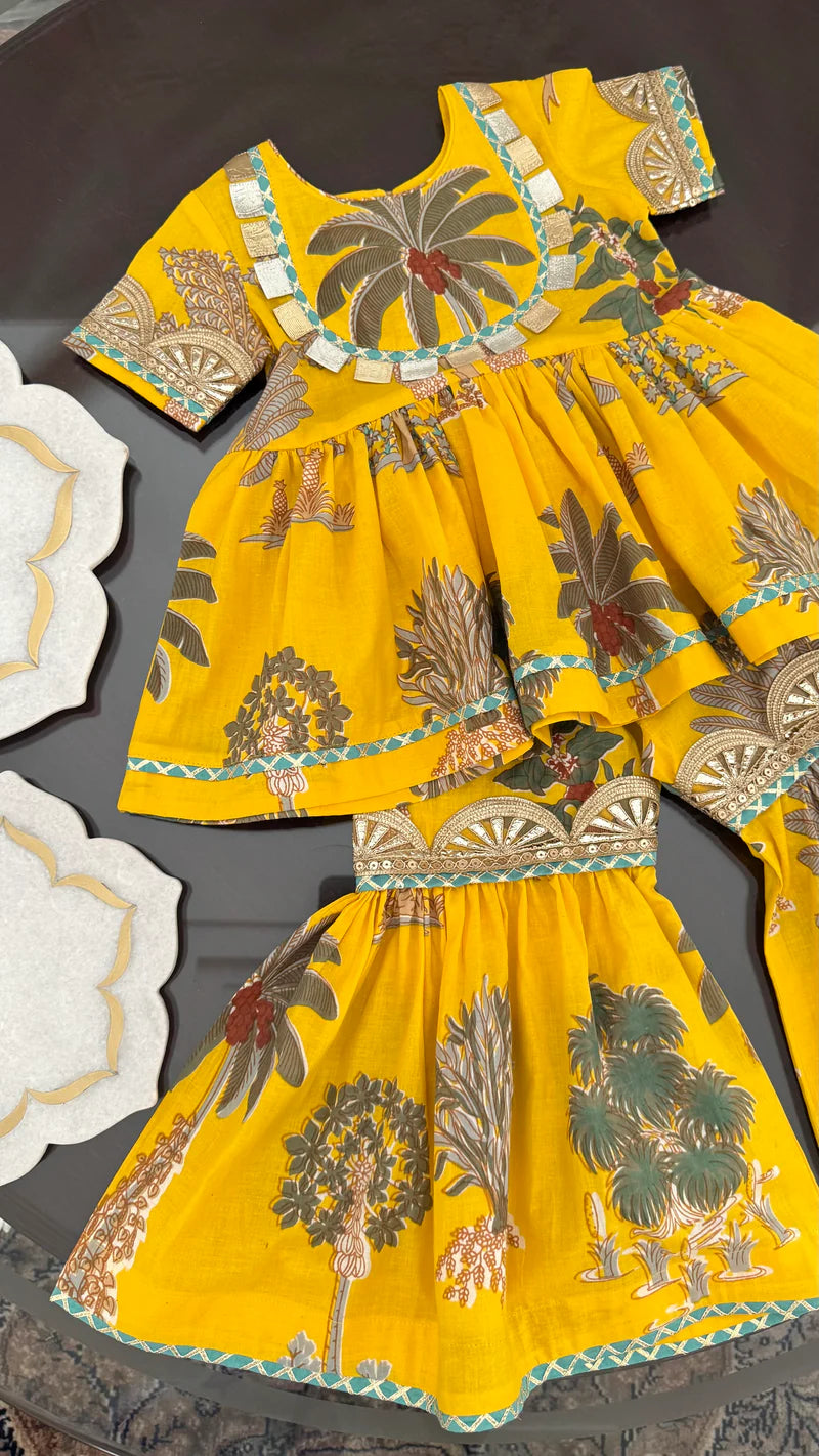 Sunshine Yellow Yoke Sharara Set – By Reet Lifestyle