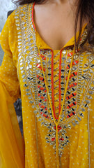 yellow anarkali suit