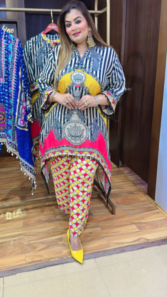 Yellow Digital Print Women Co-ord Set