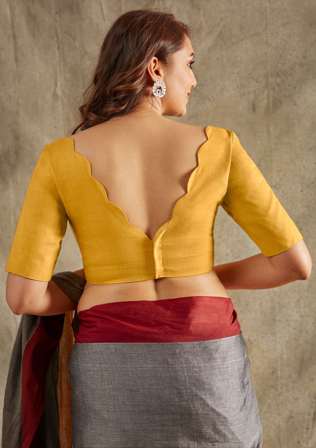 Back open blouse design