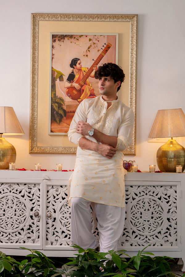 Yellow ethnic kurta for men