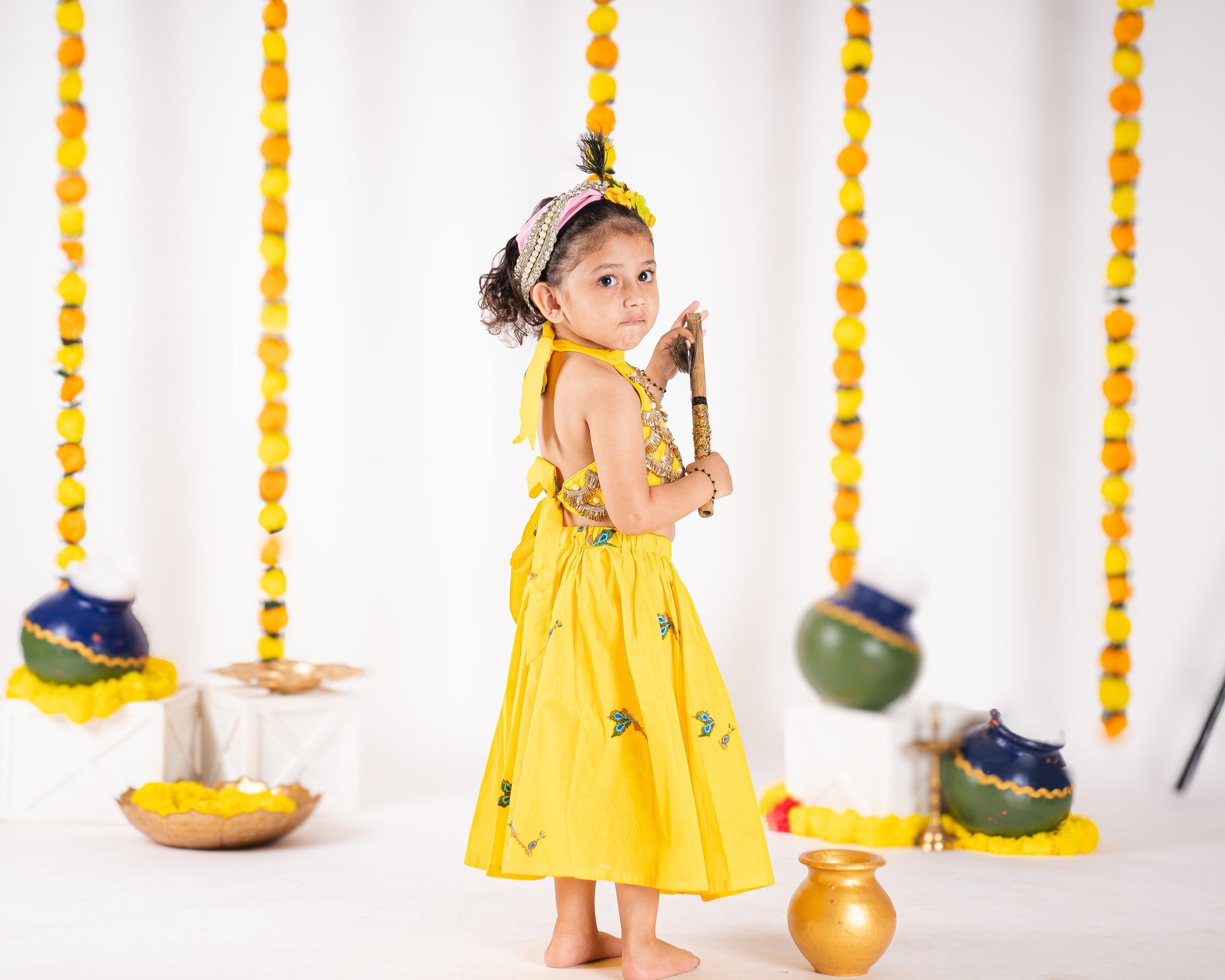 Kids festive wear cotton lehenga