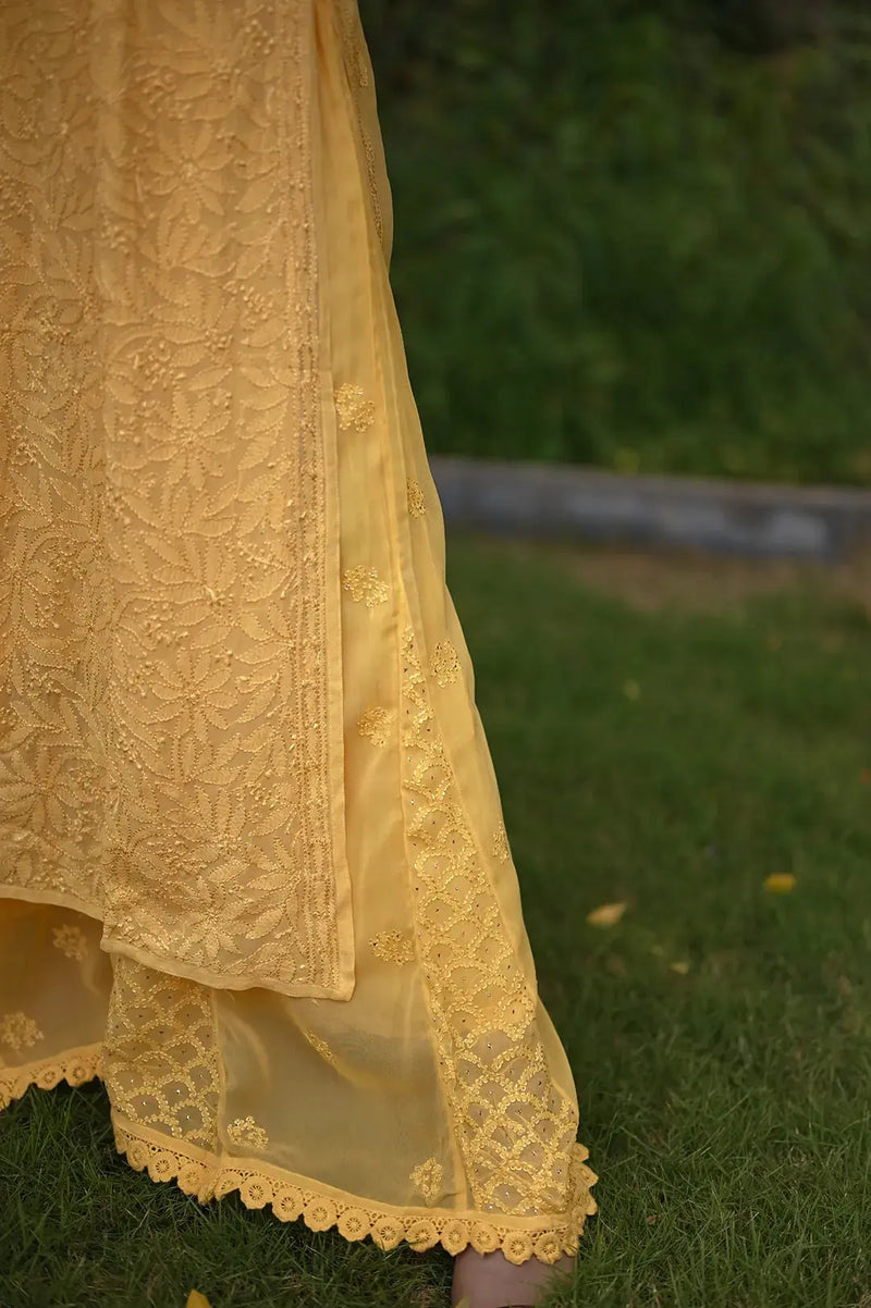 palazzo suit with chikankari work