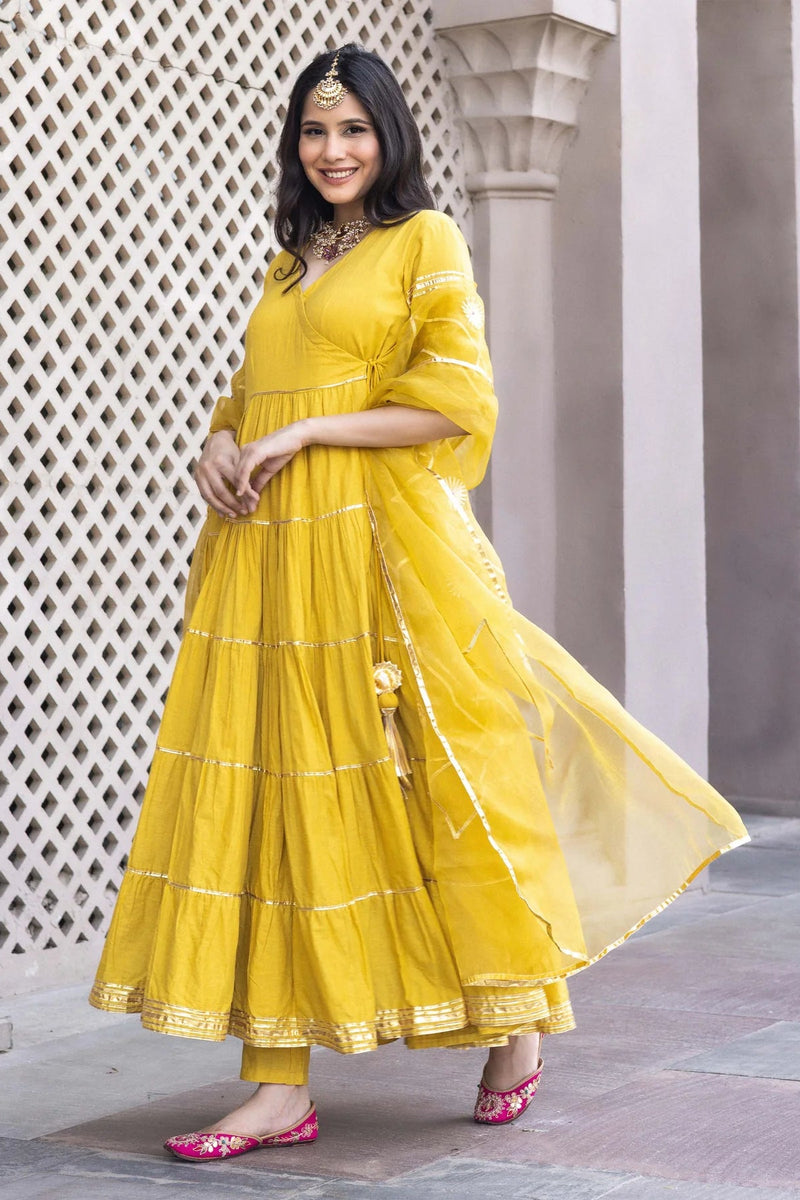 Noor Saffron Festive Anarkali Suit Set