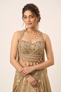 Champagne Maharani Embellished Lehenga