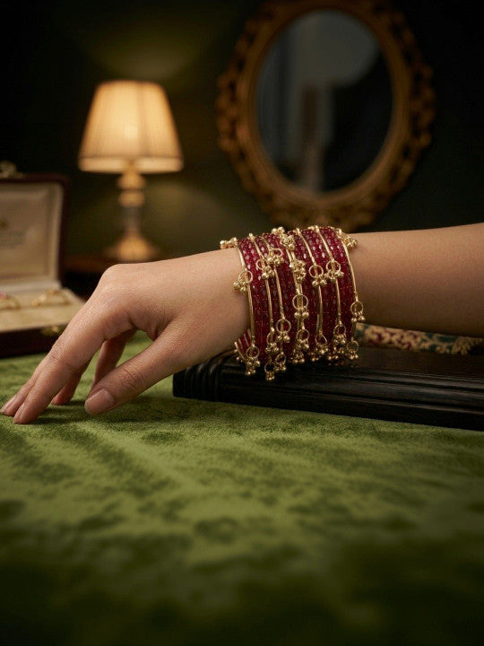 Rani Gulabo Ghungroo Bangle Set