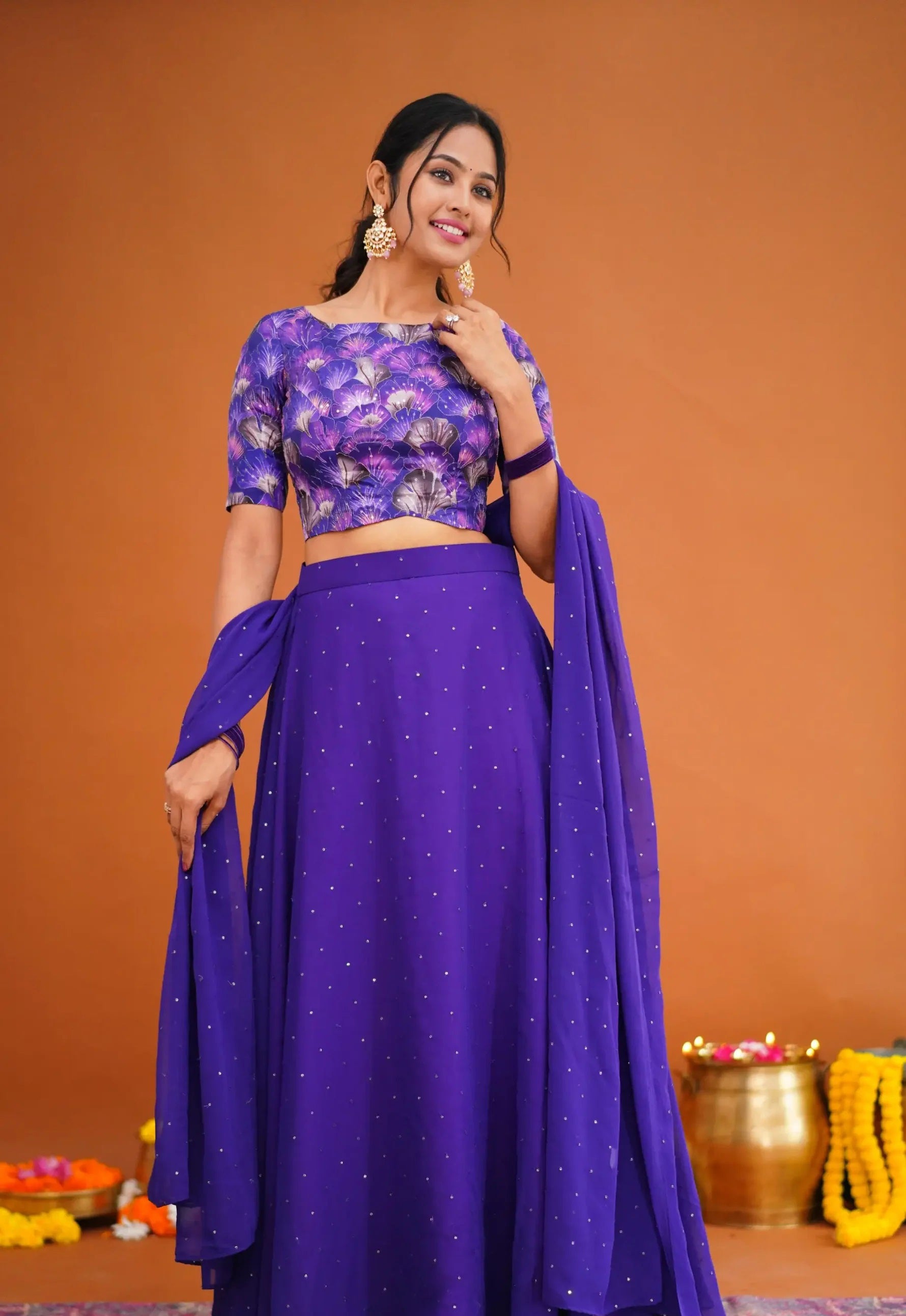 georgette lehenga