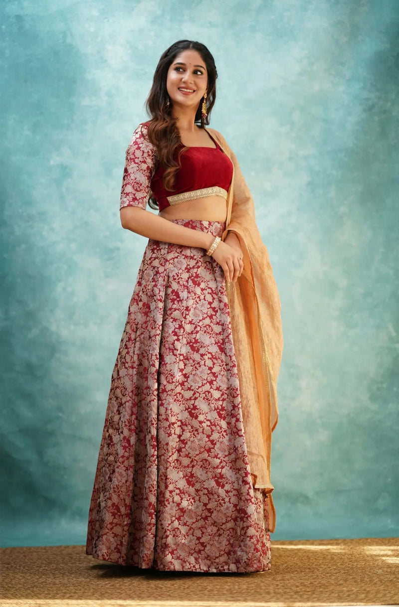 maroon ethnic wear