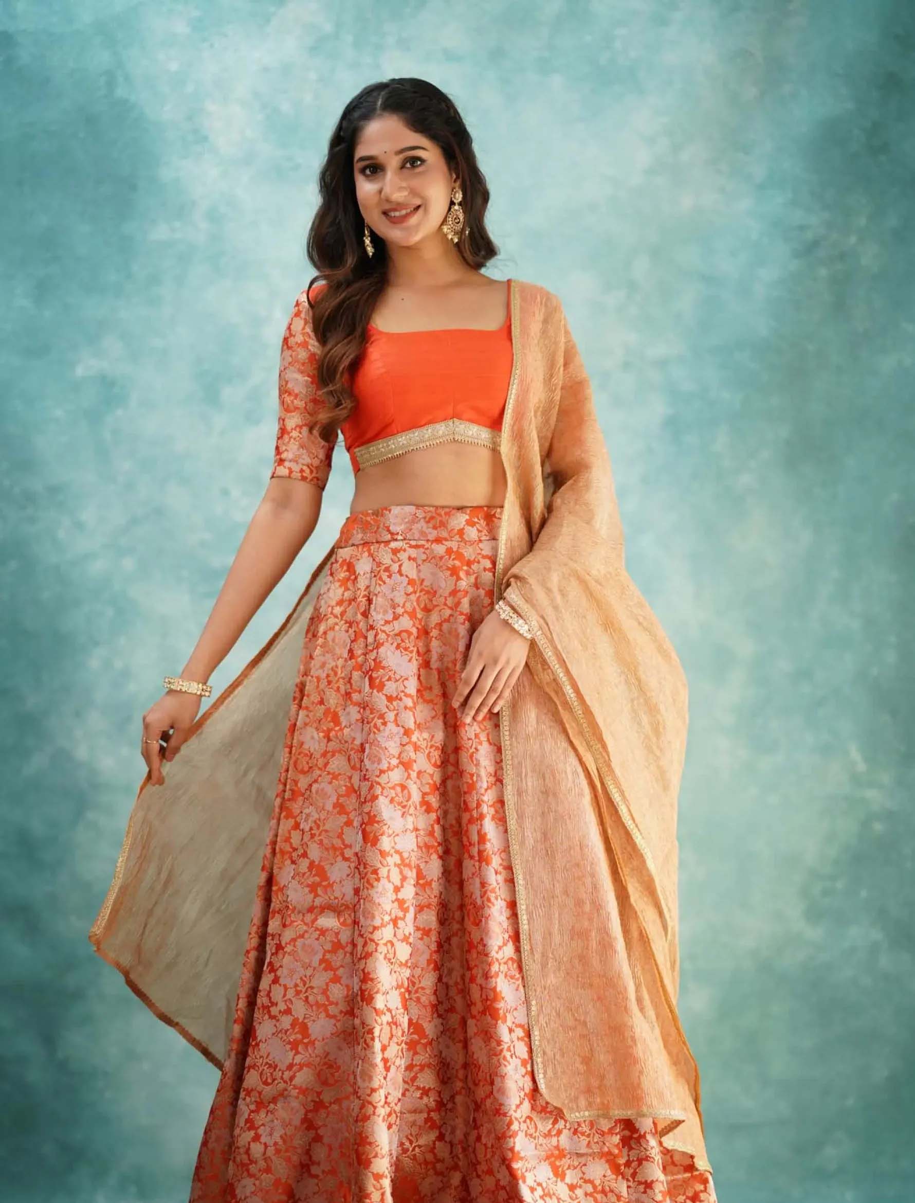 crop top and skirt