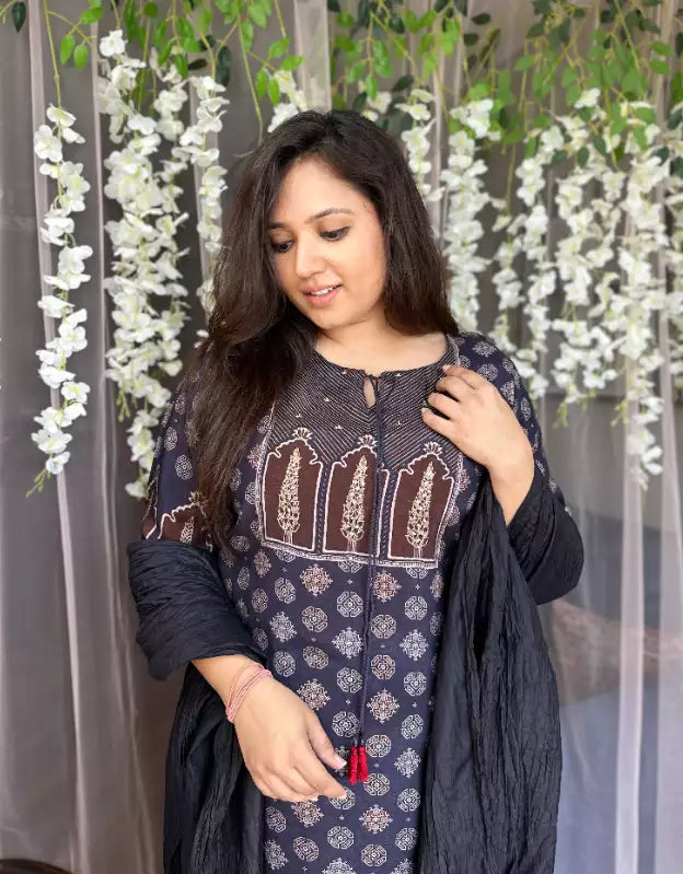 Muslin silk kurta set