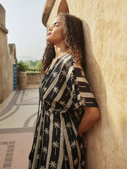 Zohra Black White Flare Maxi Dress